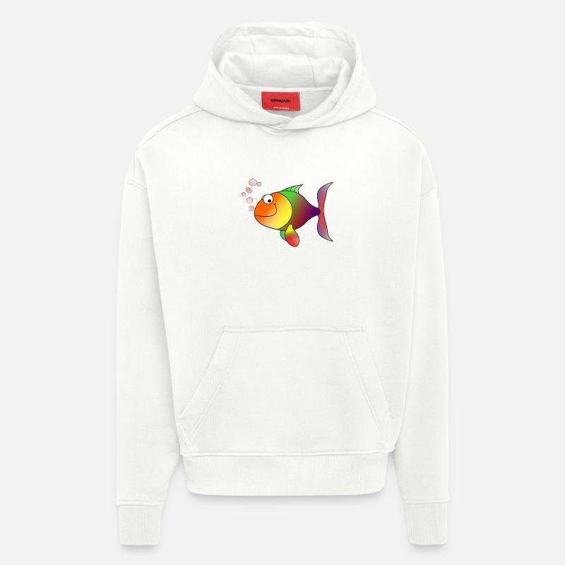 poisson - Sweat à capuche bio épais oversize fabriqué en UE - OFF WHITE