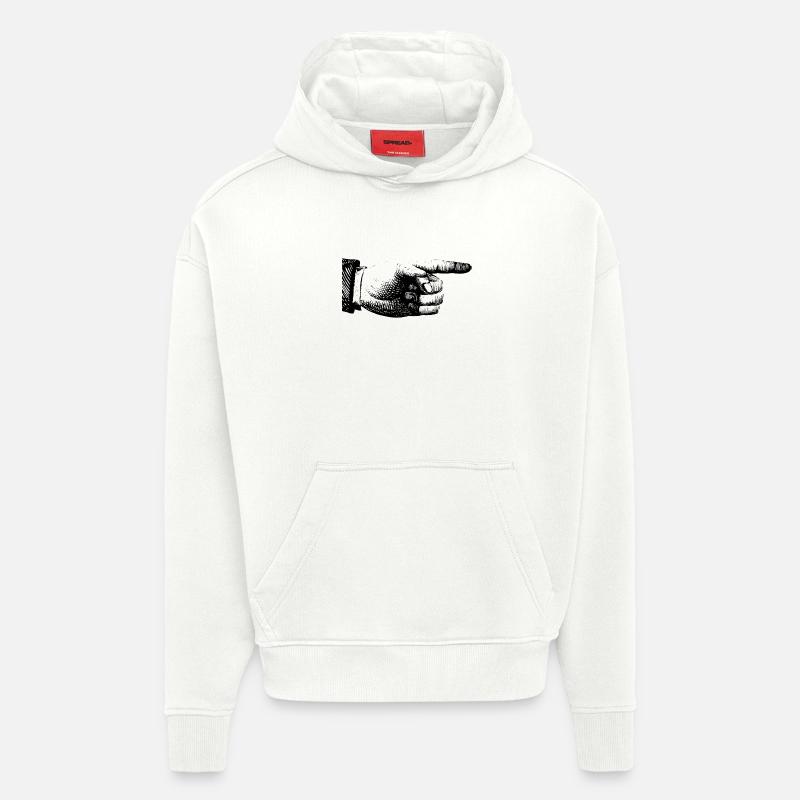 pointer du doigt - Sweat à capuche bio épais oversize fabriqué en UE - OFF WHITE