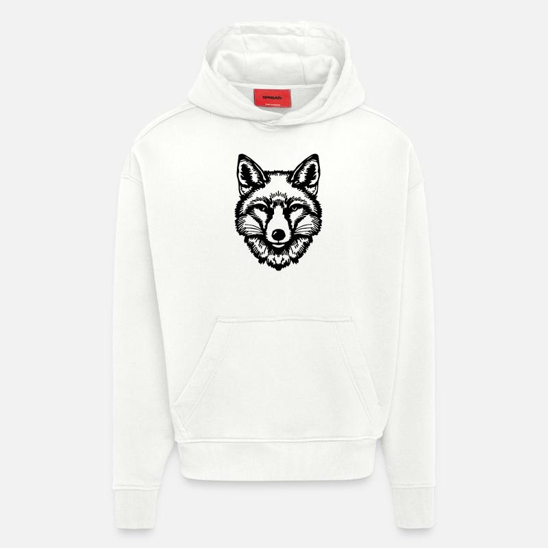 Renards Renards - Sweat à capuche bio épais oversize fabriqué en UE - OFF WHITE