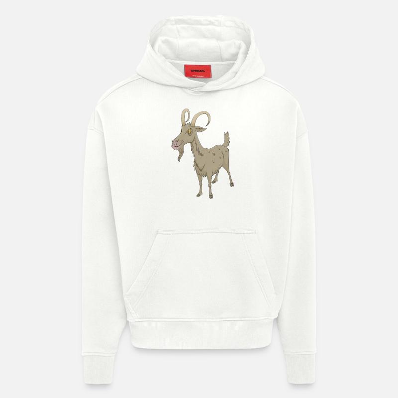 chèvre de chèvre - Sweat à capuche bio épais oversize fabriqué en UE - OFF WHITE