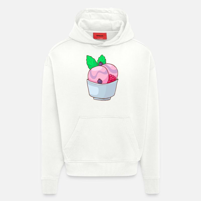 Eis Speiseeis Eiskrem Eiscreme Kugeleis Eisbecher - Hoodie- made by SPREAD  - OFF WHITE