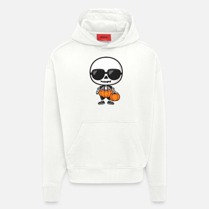 Zombie Halloween Squelette Cool - Sweat à capuche bio épais oversize fabriqué en UE - OFF WHITE
