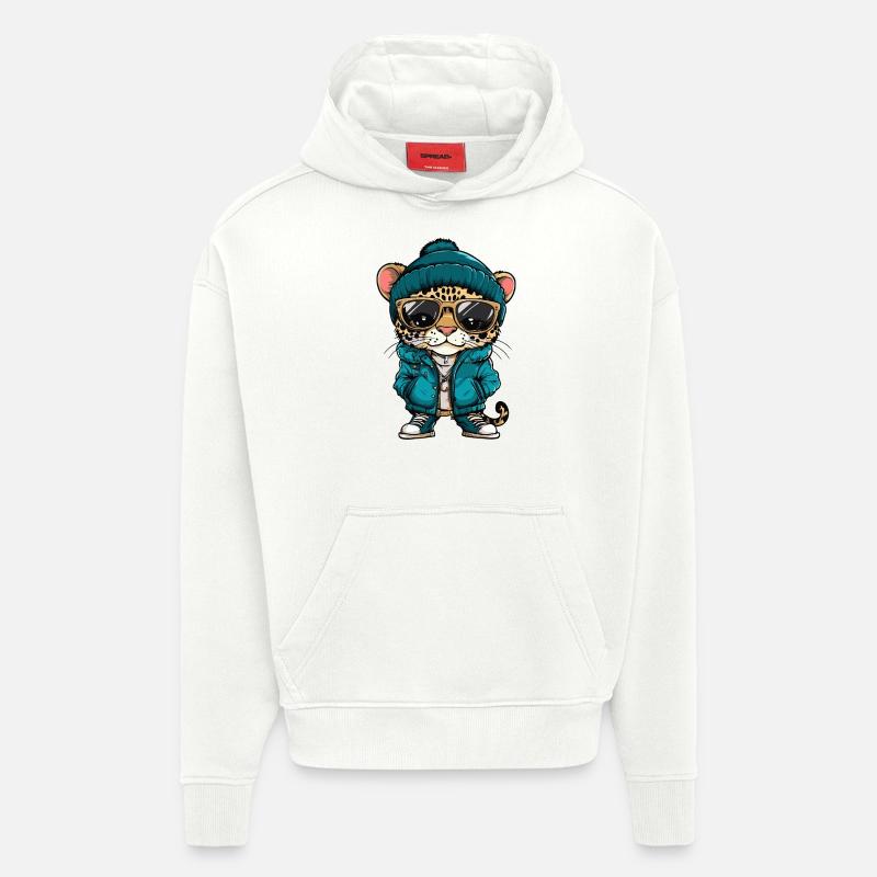 Leopard Cool Comic - Hoodie- made by SPREAD  - OFF WHITE