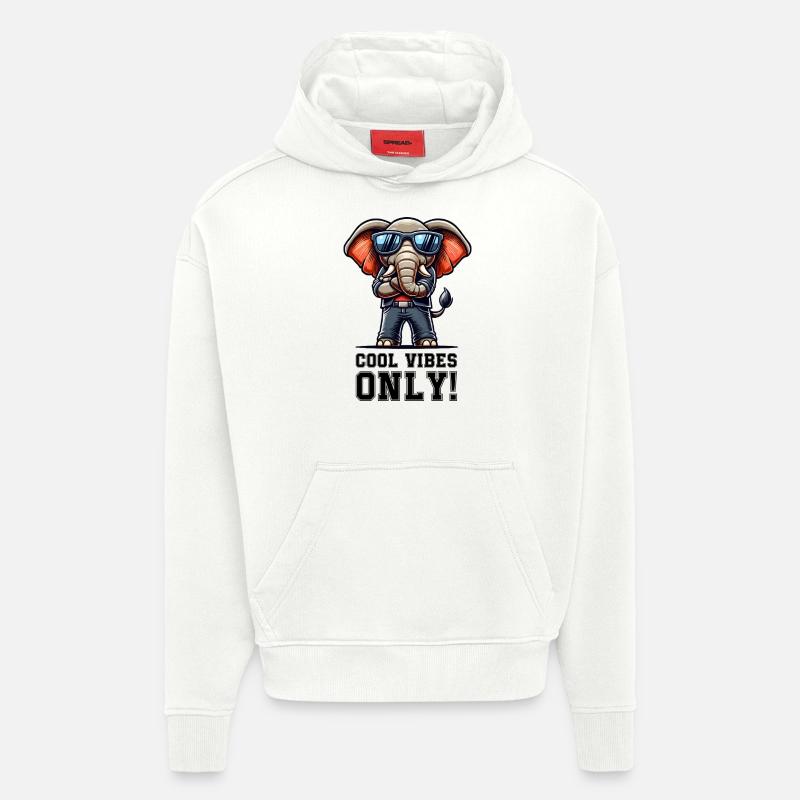 Elefant Comic cool - Hoodie- made by SPREAD  - OFF WHITE