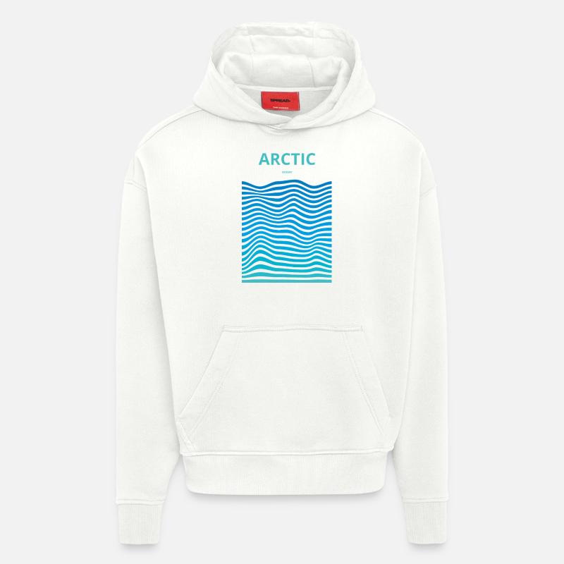 Océans dévastés : Arctique - Sweat à capuche bio épais oversize fabriqué en UE - OFF WHITE