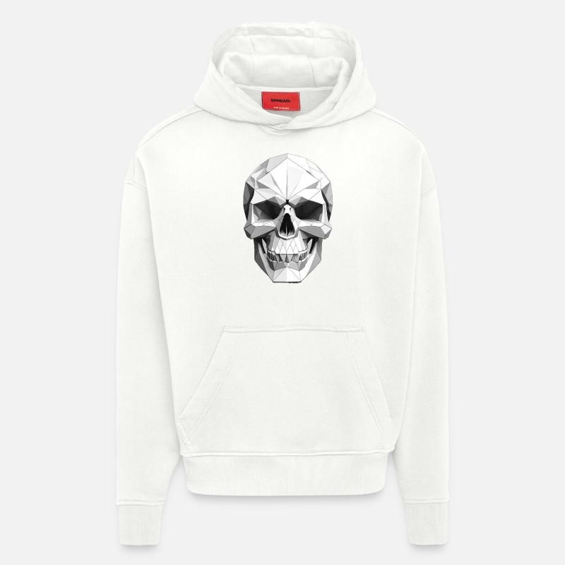 Schädel - Low Poly Design - Hoodie- made by SPREAD  - OFF WHITE