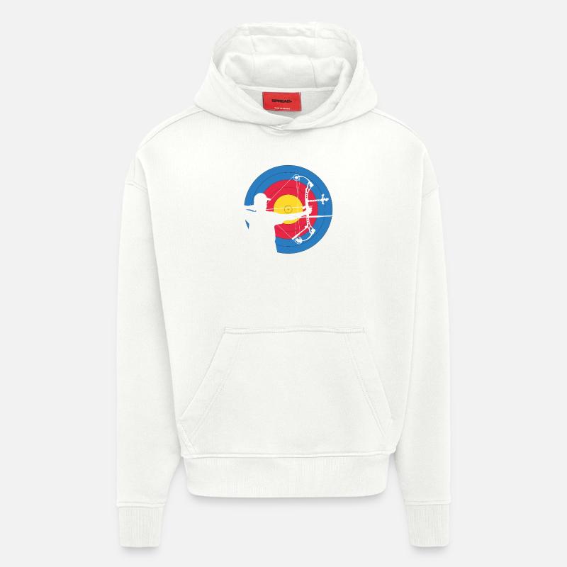 CompoundTargetArcherW-02 - Sweat à capuche bio épais oversize fabriqué en UE - OFF WHITE