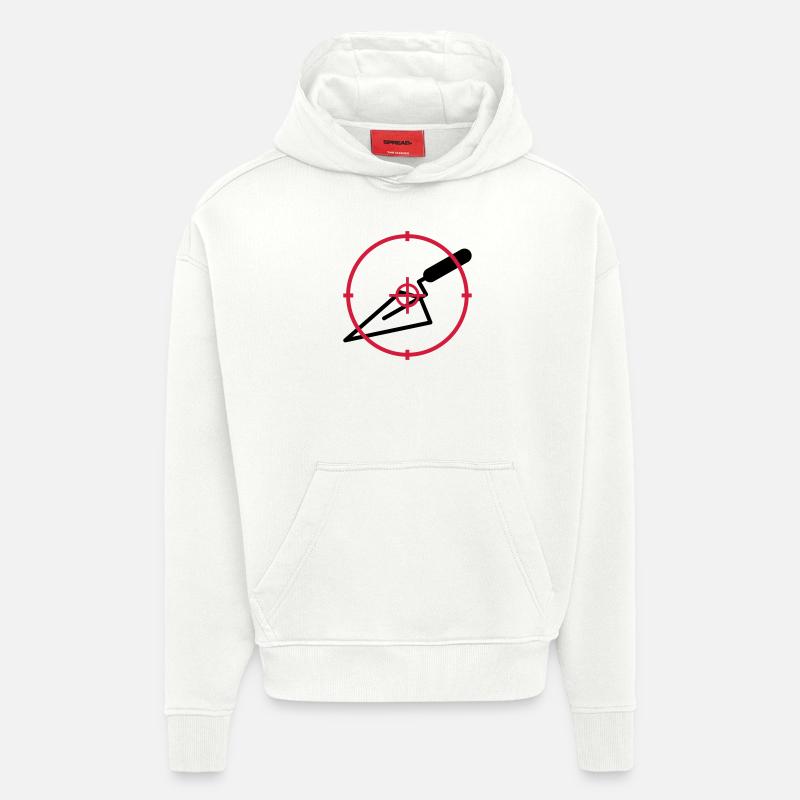 carreleur / carrelage / construction / maçon - Sweat à capuche bio épais oversize fabriqué en UE - OFF WHITE