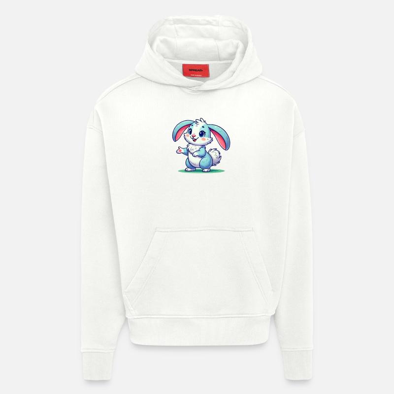Bande dessinée Bunny - Sweat à capuche bio épais oversize fabriqué en UE - OFF WHITE