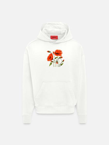 Blumen - Hoodie- made by SPREAD  - OFF WHITE