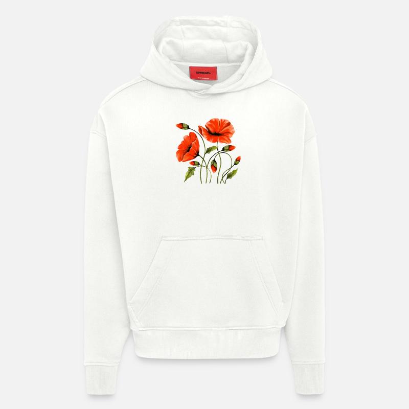 Flowers - Hoodie- made by SPREAD - OFF WHITE