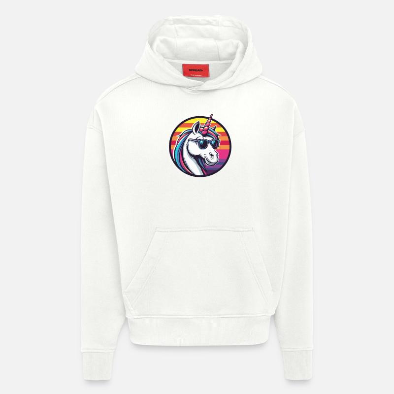 Einhorn Cool Comic - Hoodie- made by SPREAD  - OFF WHITE