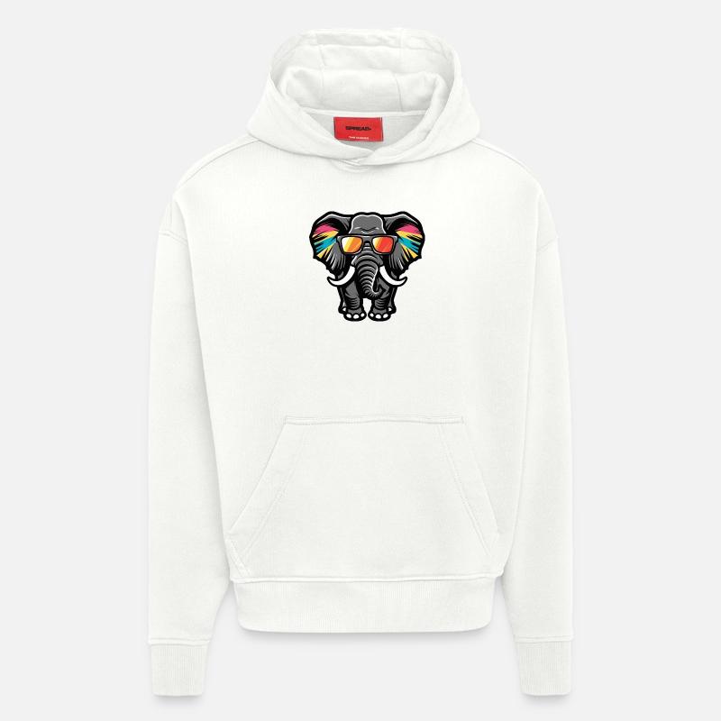 Elephant Cool Comic - Hoodie- made by SPREAD  - OFF WHITE