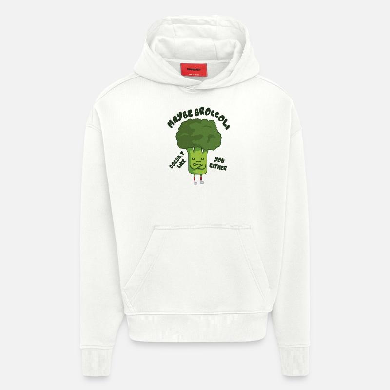 Drôle de graphique végétalien - Sweat à capuche bio épais oversize fabriqué en UE - OFF WHITE
