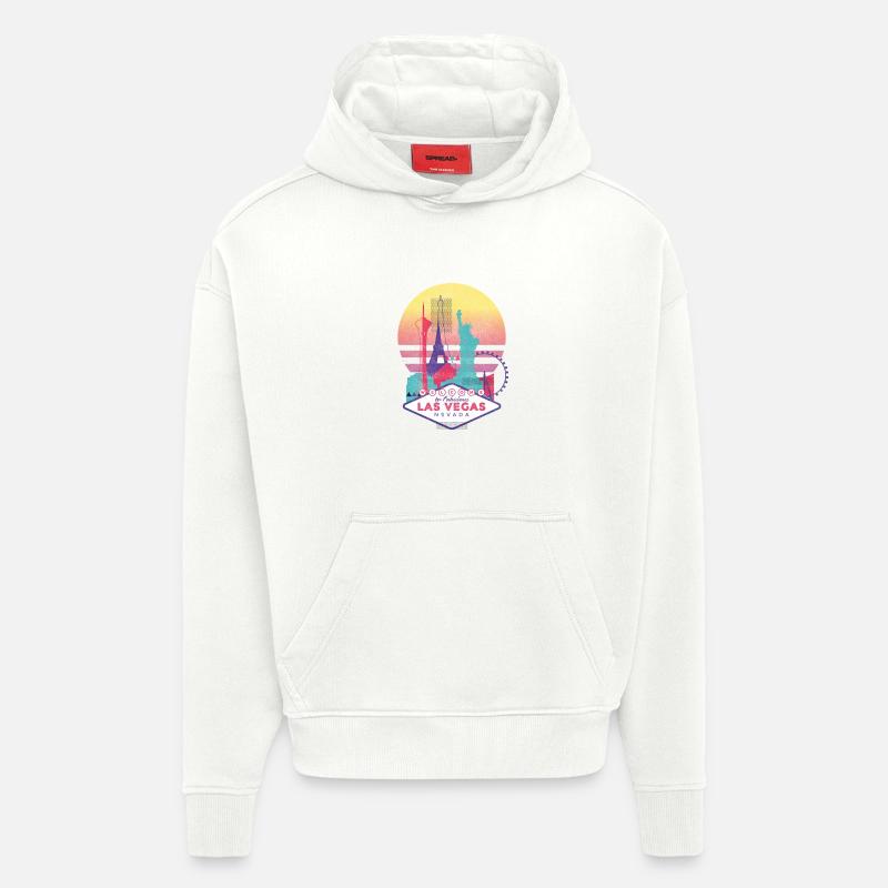 Las Vegas - Sweat à capuche bio épais oversize fabriqué en UE - OFF WHITE