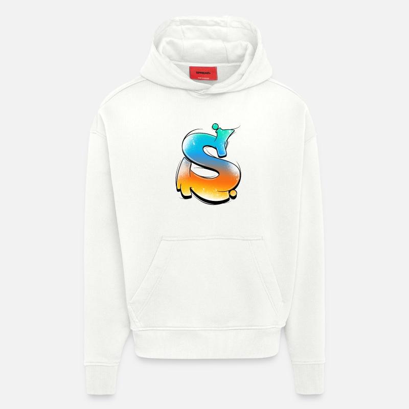 S-Gradient Neon Splashes - Hoodie- made by SPREAD  - OFF WHITE