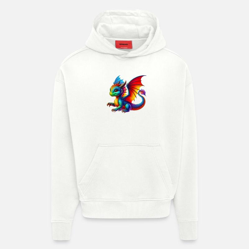 Dragon - Sweat à capuche bio épais oversize fabriqué en UE - OFF WHITE