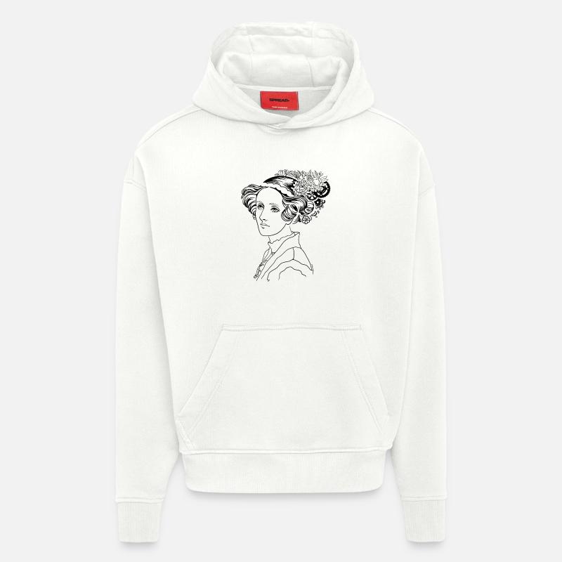 L’élégance d’Ada - Sweat à capuche bio épais oversize fabriqué en UE - OFF WHITE