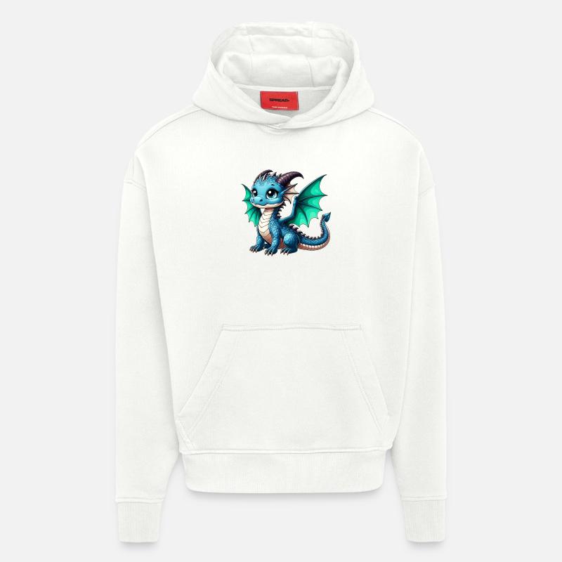 Dragon - Sweat à capuche bio épais oversize fabriqué en UE - OFF WHITE