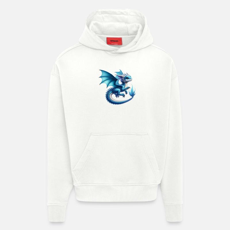 Dragon - Sweat à capuche bio épais oversize fabriqué en UE - OFF WHITE
