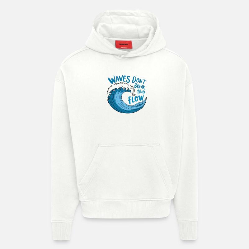 Conception de vagues fluides - Sweat à capuche bio épais oversize fabriqué en UE - OFF WHITE