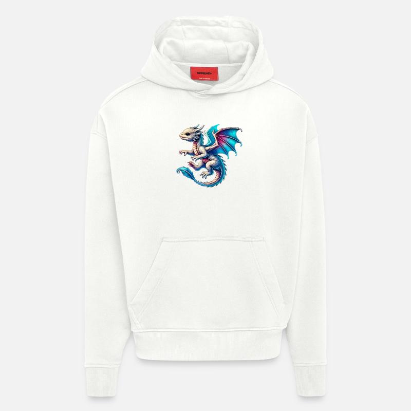 Dragon - Sweat à capuche bio épais oversize fabriqué en UE - OFF WHITE