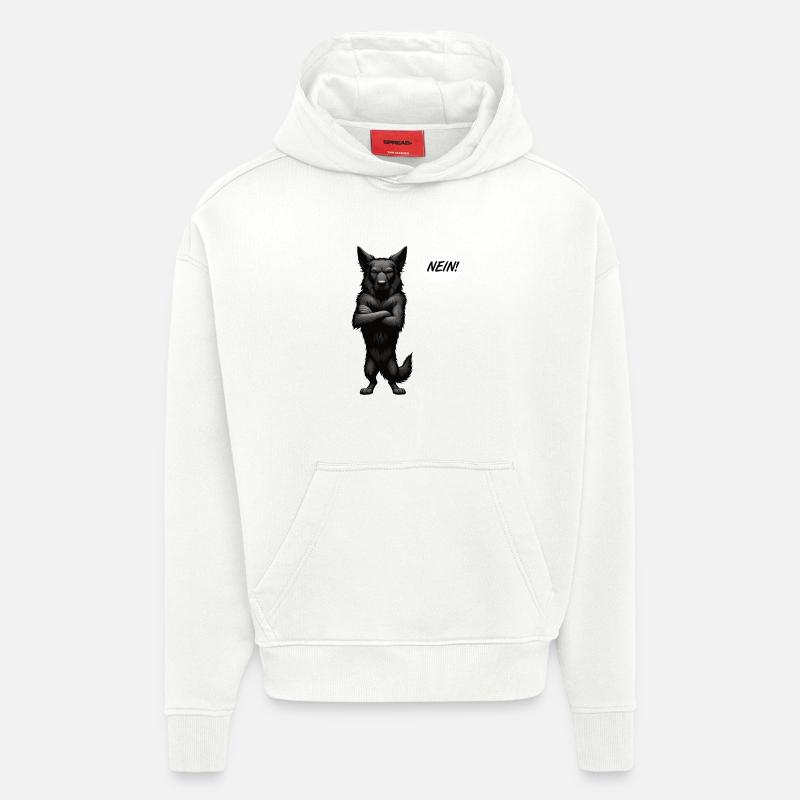 Pas de propriétaire de berger noir - Sweat à capuche bio épais oversize fabriqué en UE - OFF WHITE