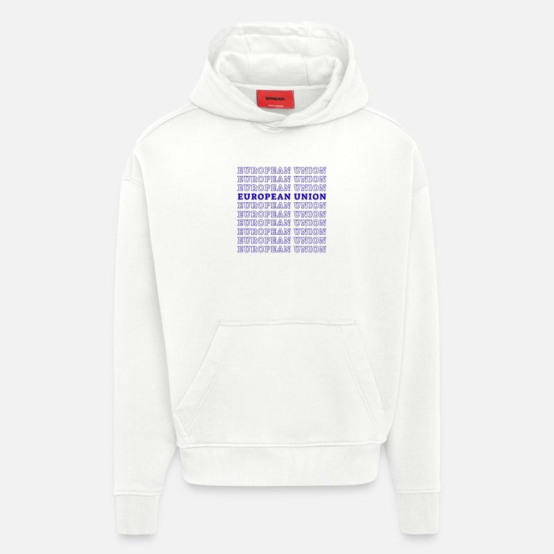 UNION EUROPÉENNE - Sweat à capuche bio épais oversize fabriqué en UE - OFF WHITE