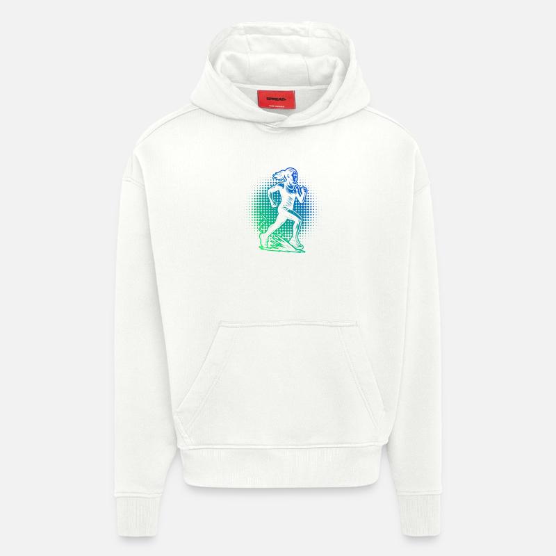 Compact running design for racing - Hoodie- made by SPREAD  - OFF WHITE
