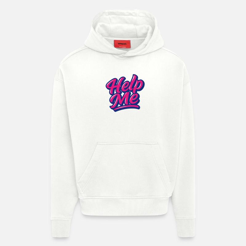 Help Me Neon Script - Hoodie- made by SPREAD  - OFF WHITE