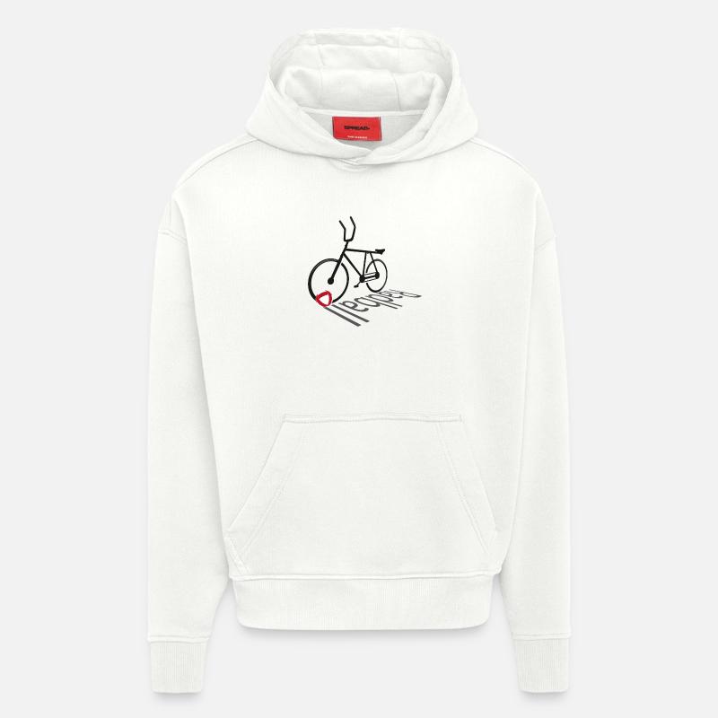 Cyclisme, Cyclball, Cyclisme en salle, Évolution - Sweat à capuche bio épais oversize fabriqué en UE - OFF WHITE