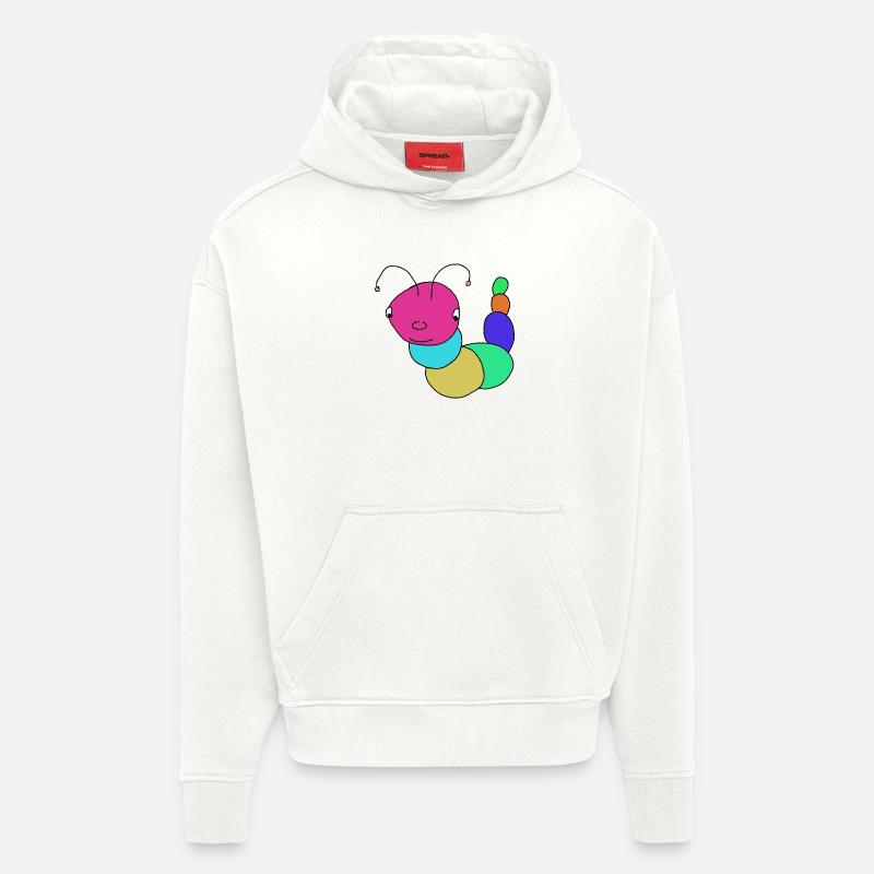 Chenilles, chenilles, bébés chenilles - Sweat à capuche bio épais oversize fabriqué en UE - OFF WHITE