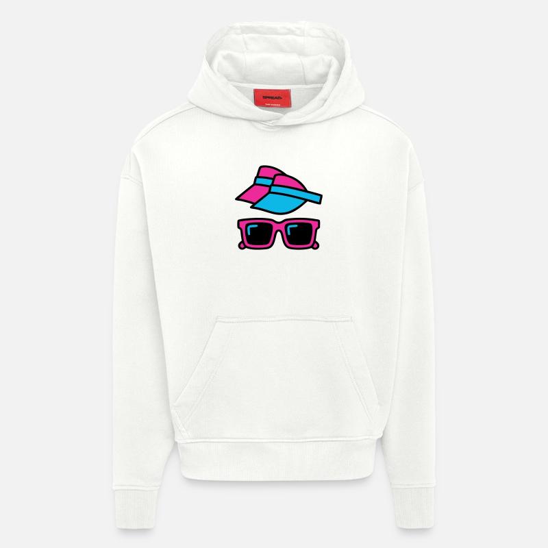 80er Sonnenblende Brille Set - Hoodie- made by SPREAD  - OFF WHITE