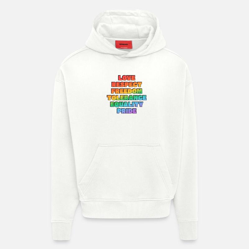 Rainbow Pride Values - Hoodie- made by SPREAD  - OFF WHITE
