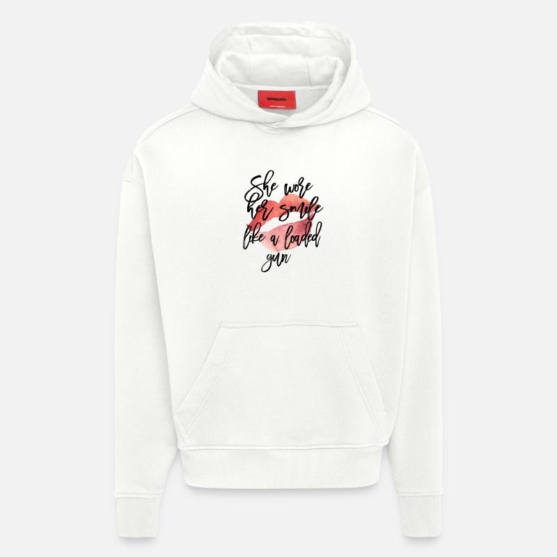 Aquarell Lippenkuss mit Skript - Hoodie- made by SPREAD  - OFF WHITE