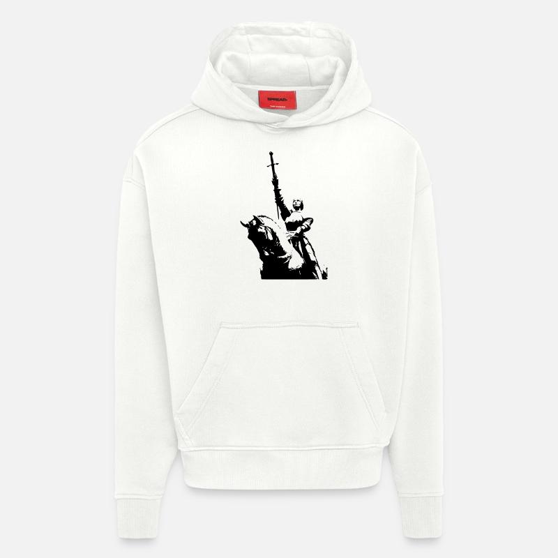 Jehanne d'Arc - Sweat à capuche bio épais oversize fabriqué en UE - OFF WHITE