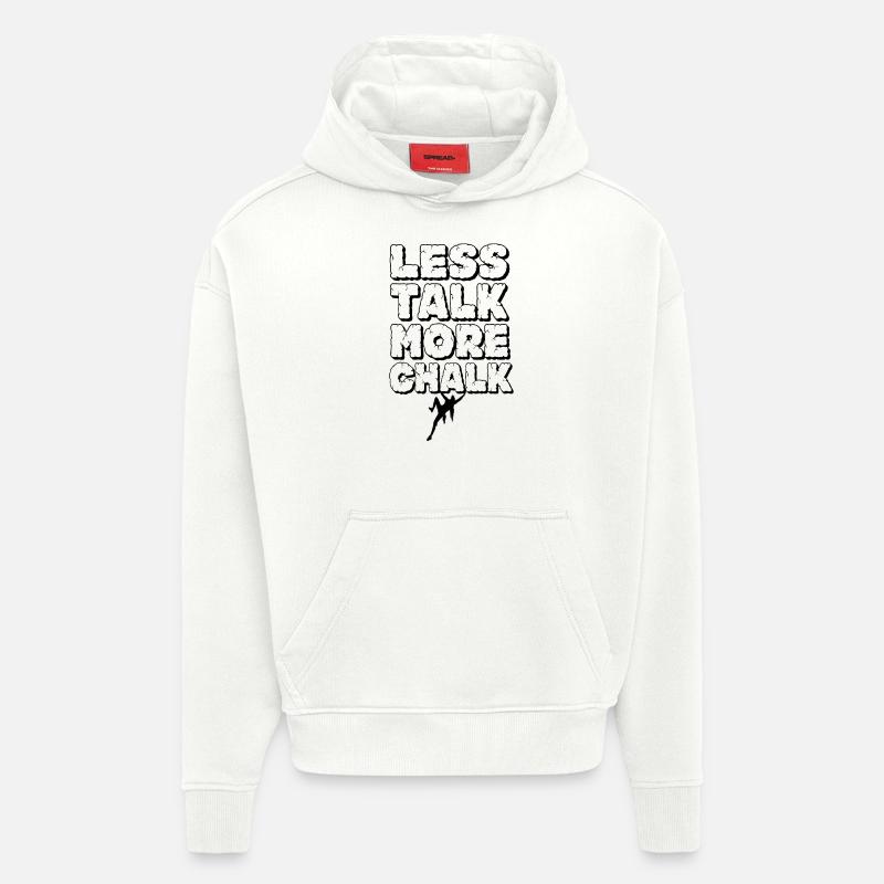 MOINS PARLER PLUS DE CRAIE - Sweat à capuche bio épais oversize fabriqué en UE - OFF WHITE