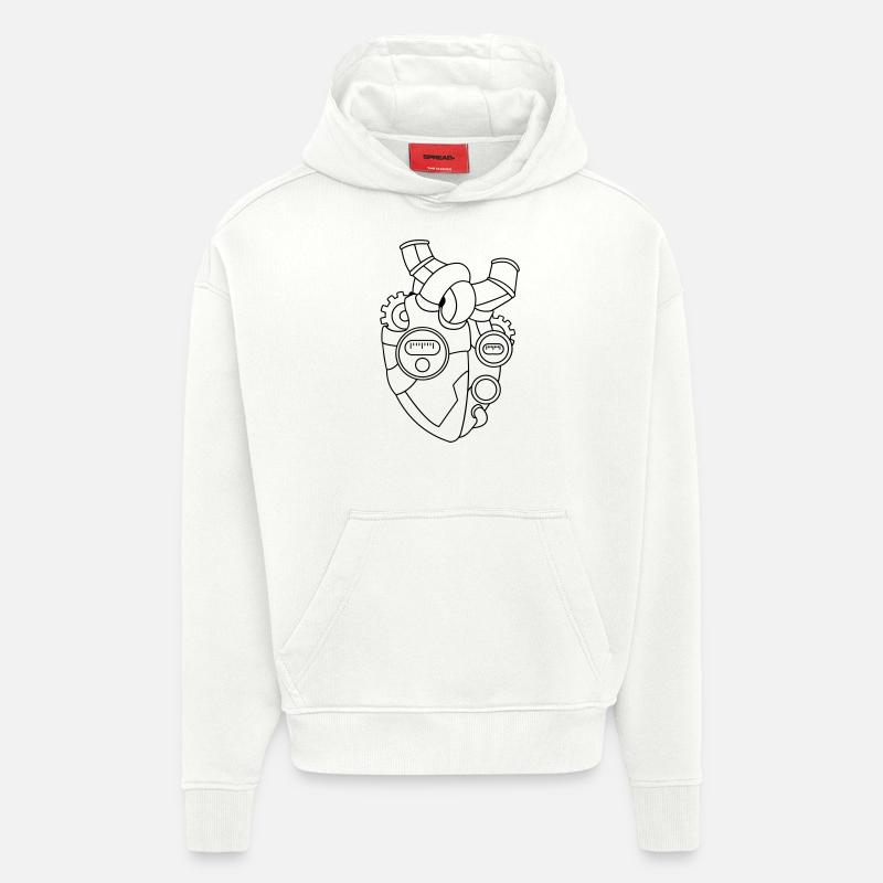 Herz für Technik – Technik Geschenkidee - Hoodie- made by SPREAD  - OFF WHITE