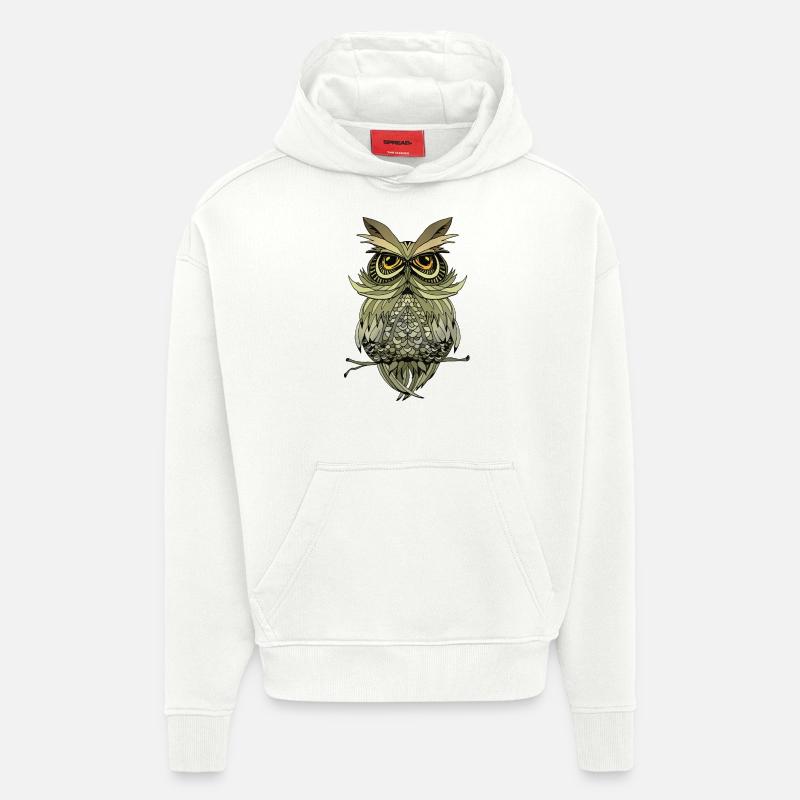 Eule Vogel - Hoodie- made by SPREAD  - OFF WHITE