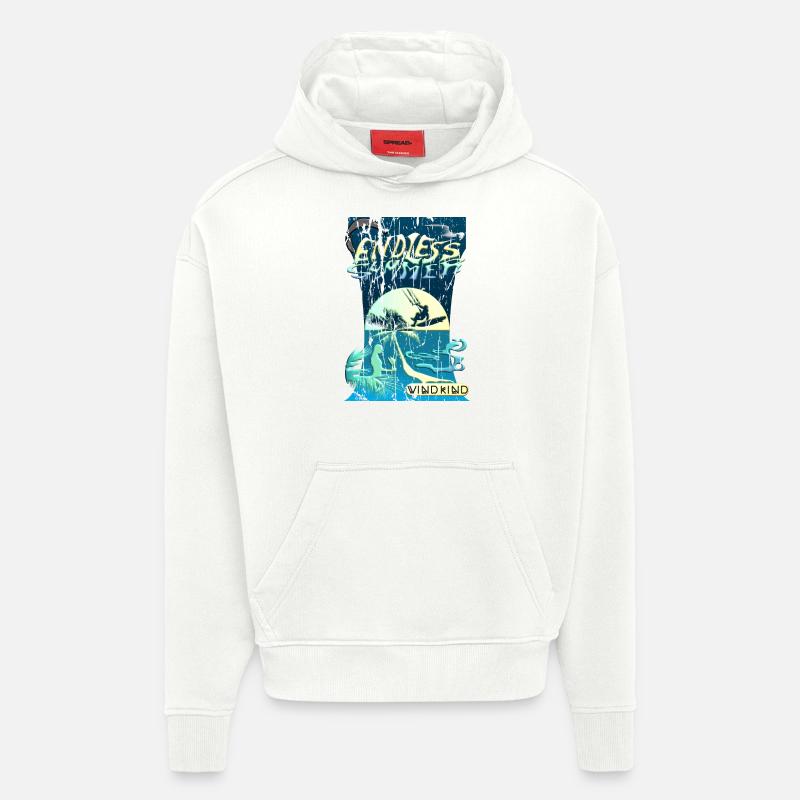 Planche de kitesurf - Sweat à capuche bio épais oversize fabriqué en UE - OFF WHITE