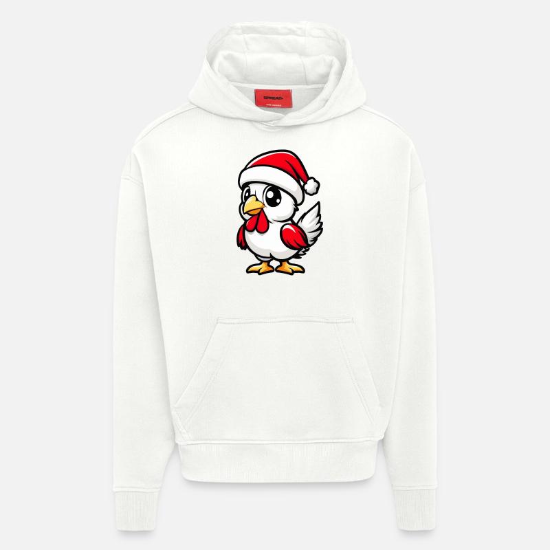 Noël mignon - Sweat à capuche bio épais oversize fabriqué en UE - OFF WHITE
