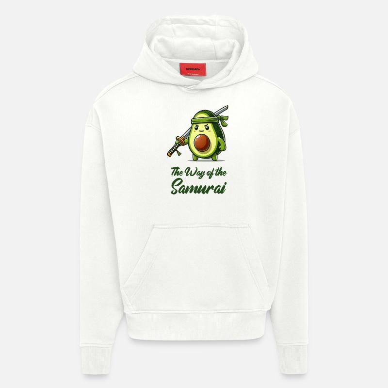 Avocat Samouraï Fruit - Sweat à capuche bio épais oversize fabriqué en UE - OFF WHITE