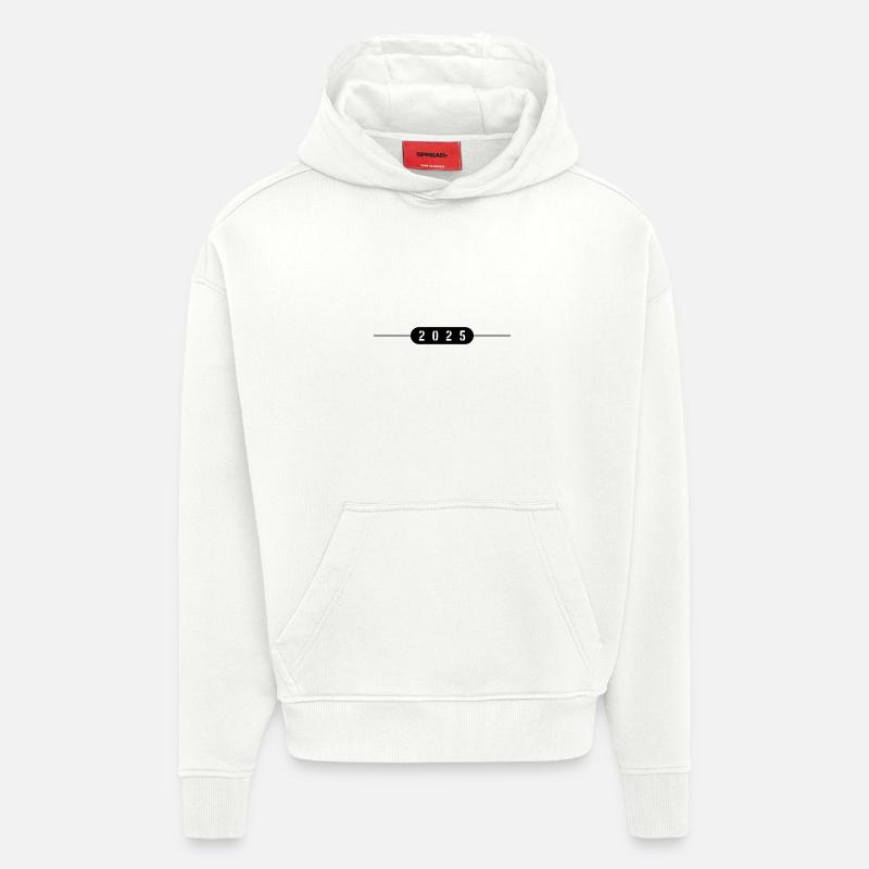 Année de ligne 2025 - Sweat à capuche bio épais oversize fabriqué en UE - OFF WHITE