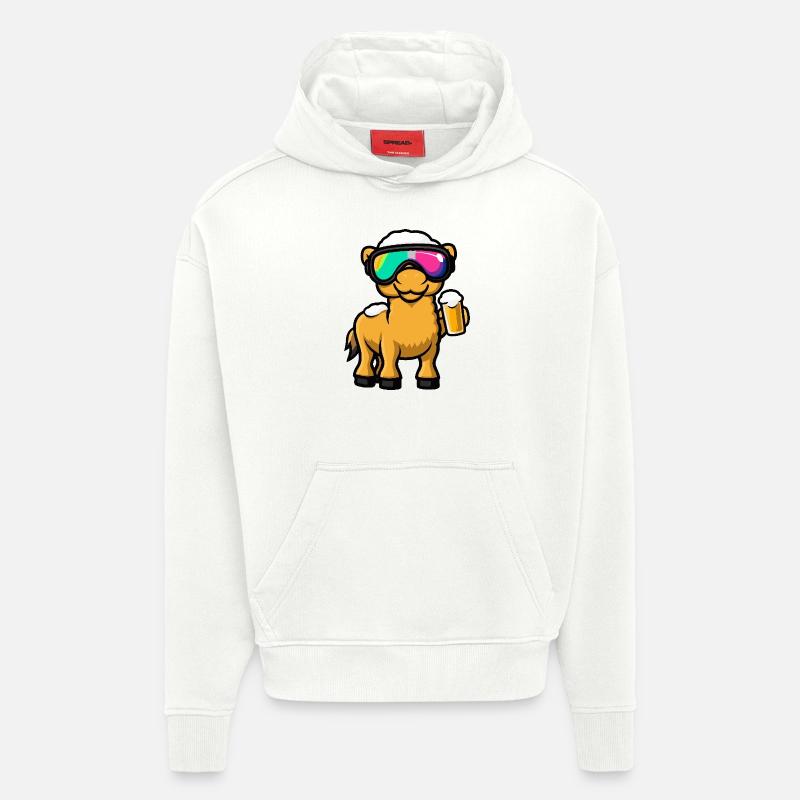 Bière après-ski Camel - Sweat à capuche bio épais oversize fabriqué en UE - OFF WHITE