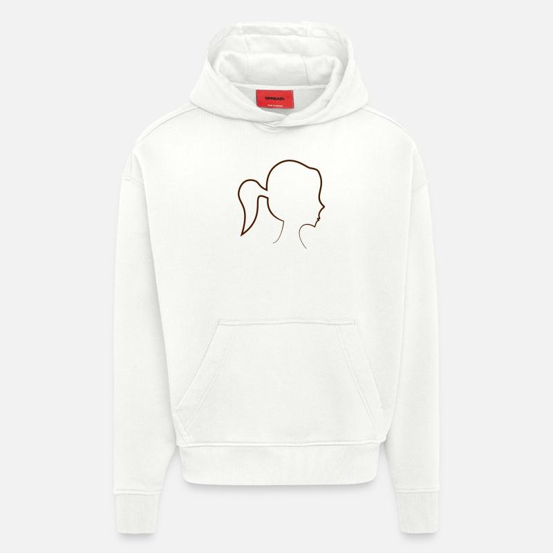 Silhouette Mädchen - Hoodie- made by SPREAD  - OFF WHITE