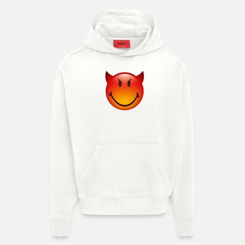Smiley Glossy Devil - Hoodie- made by SPREAD  - OFF WHITE