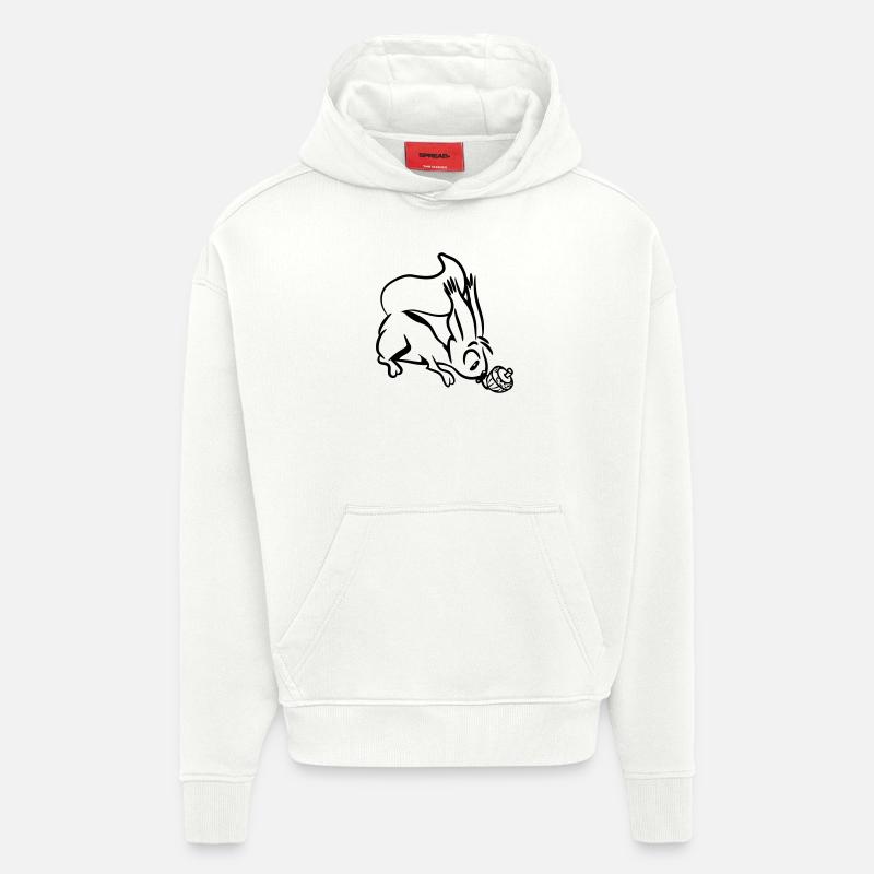 Squirrel doux drôle - Sweat à capuche bio épais oversize fabriqué en UE - OFF WHITE