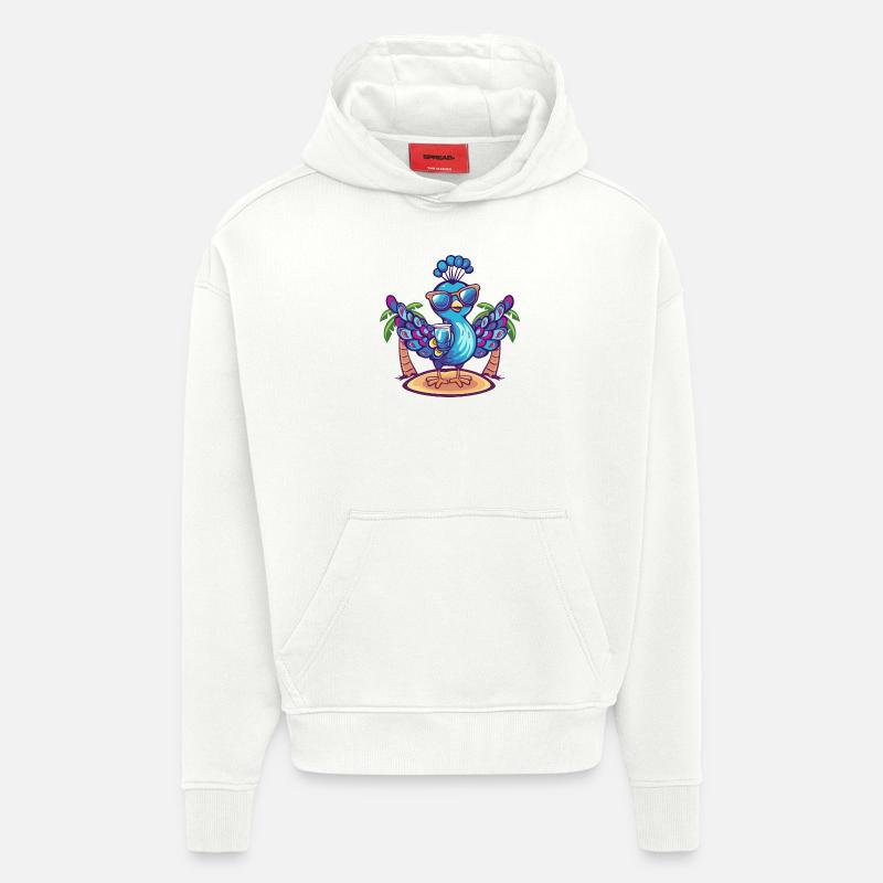 Pfau Vogel Sommer Strand Comic - Hoodie- made by SPREAD  - OFF WHITE