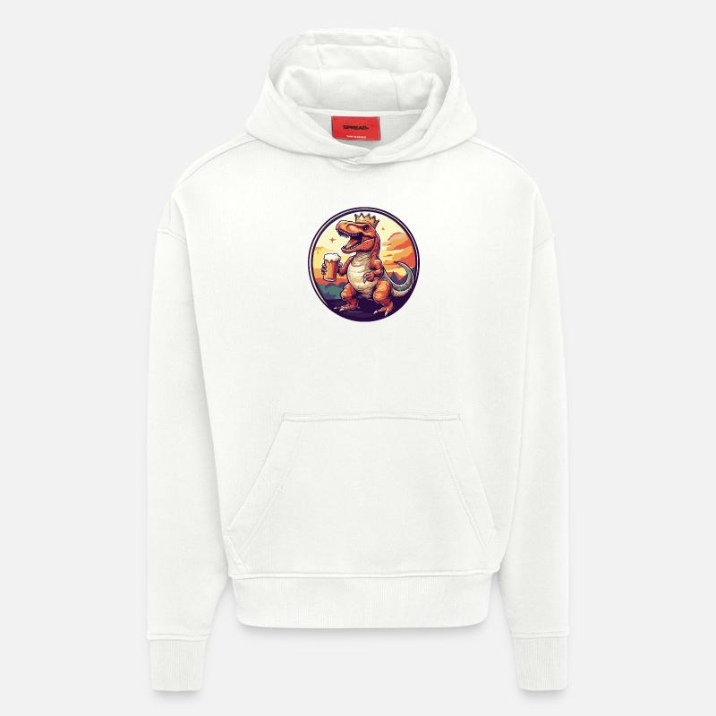 Dinosaurier T-Rex Bier Comic - Hoodie- made by SPREAD  - OFF WHITE