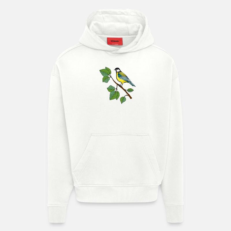 Bunter Vogel - Hoodie- made by SPREAD  - OFF WHITE